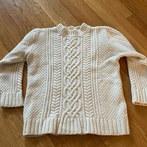 Cream Cable Knit Wool Sweater